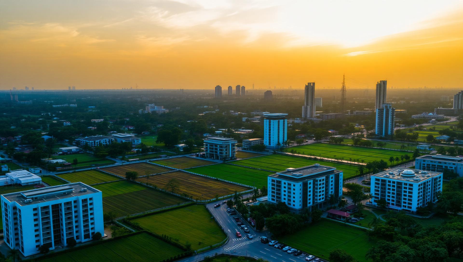 Kedah cityscape at golden hour